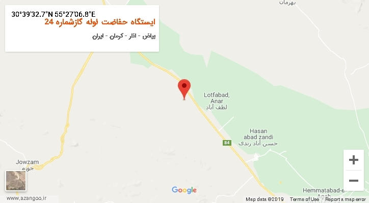 روستای ایستگاه حفاضت لوله گازشماره 24 بر روی نقشه