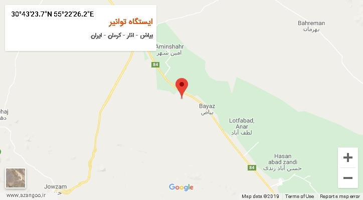 روستای ایستگاه توانیر بر روی نقشه