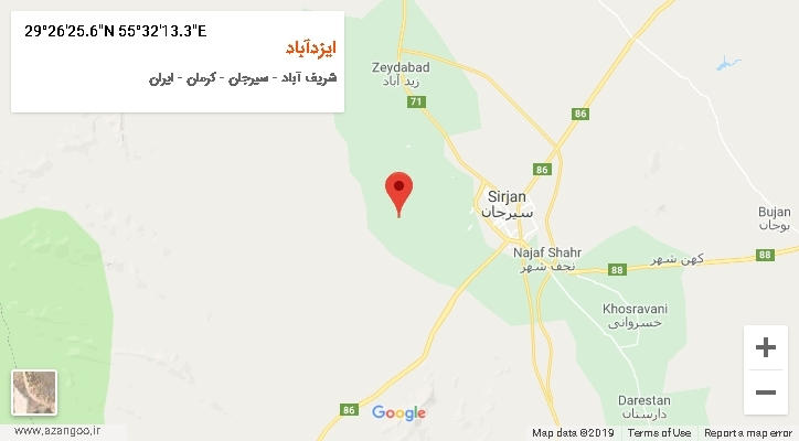 روستای ایزدآباد بر روی نقشه