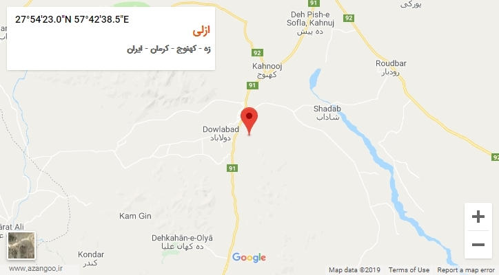 روستای ازلی بر روی نقشه