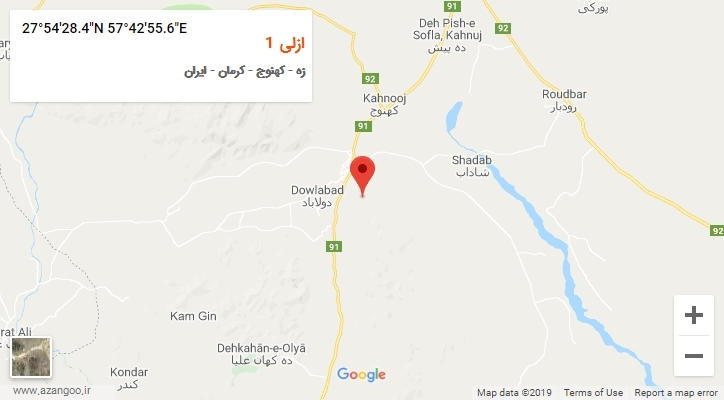 روستای ازلی 1 بر روی نقشه