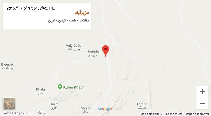 روستای عزیزآباد بر روی نقشه