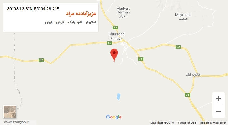 روستای عزیزآبادده مراد بر روی نقشه