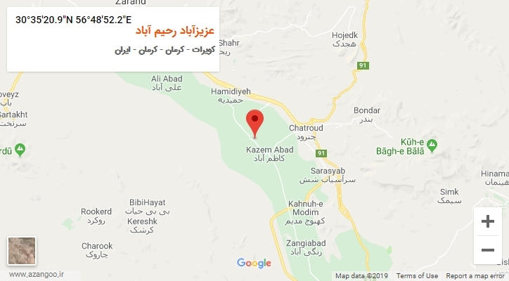 روستای عزیزآباد رحیم آباد بر روی نقشه