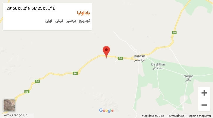 روستای بابااولیا بر روی نقشه