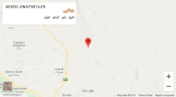 روستای باباگزی بر روی نقشه