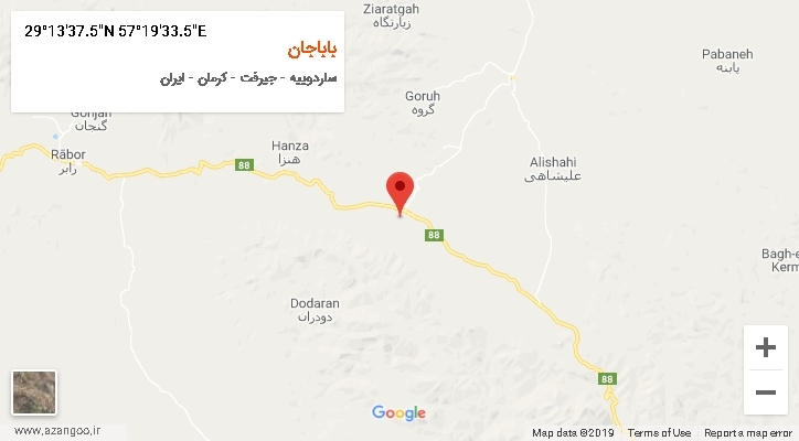 روستای باباجان بر روی نقشه