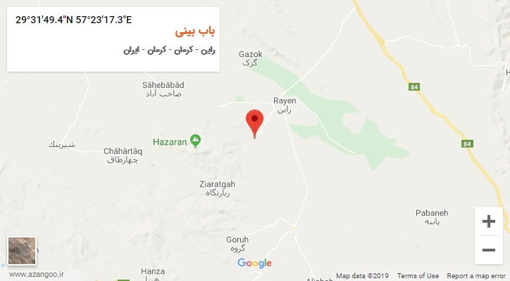 روستای باب بینی بر روی نقشه