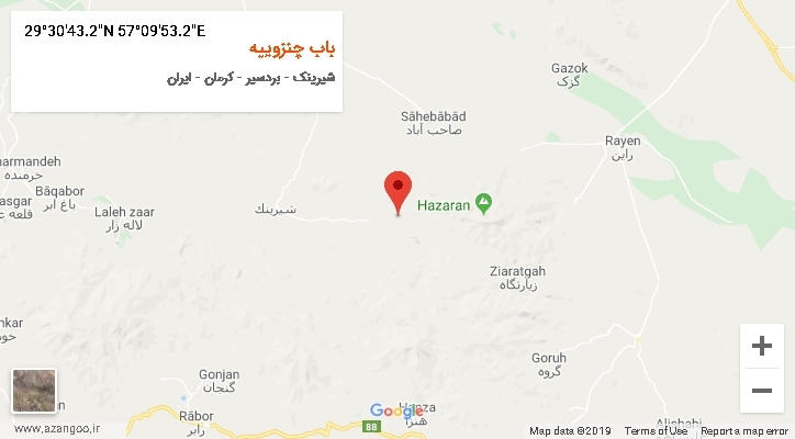 روستای باب چنزوییه بر روی نقشه