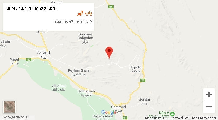 روستای باب گهر بر روی نقشه