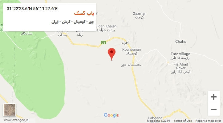 روستای باب گسک بر روی نقشه