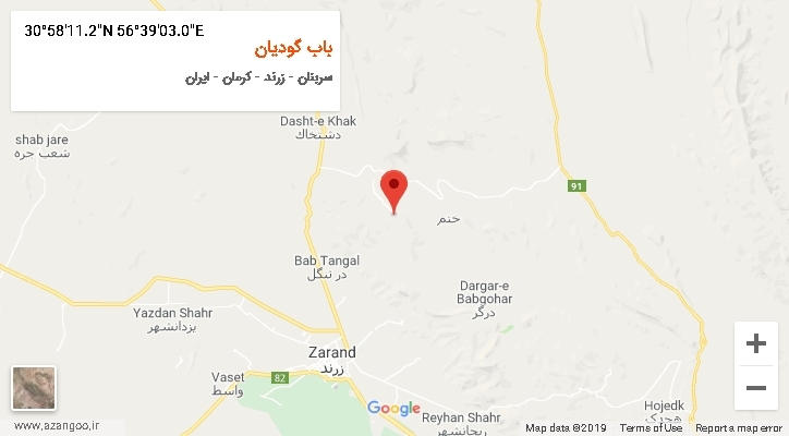 روستای باب گودیان بر روی نقشه