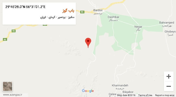 روستای باب گوز بر روی نقشه