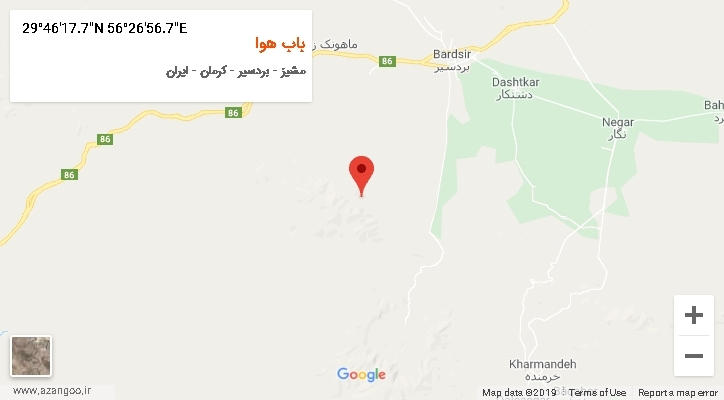 روستای باب هوا بر روی نقشه