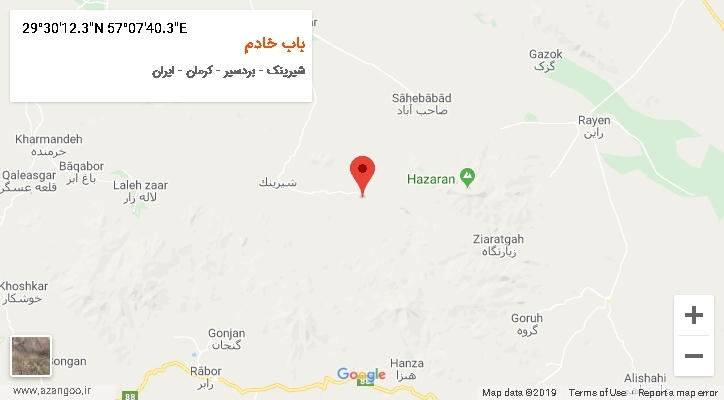 روستای باب خادم بر روی نقشه