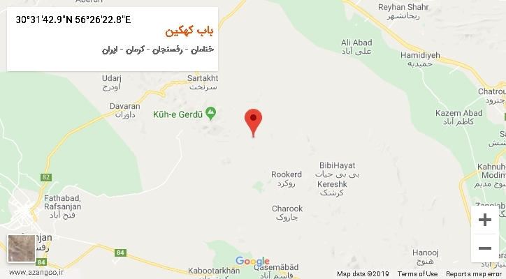 روستای باب کهکین بر روی نقشه