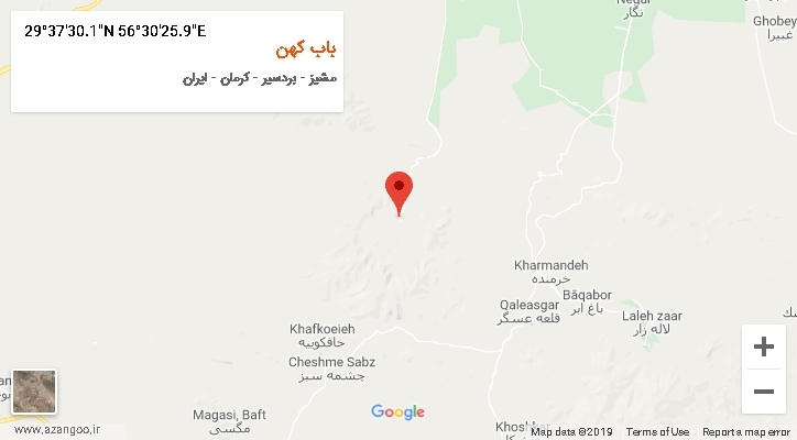 روستای باب کهن بر روی نقشه