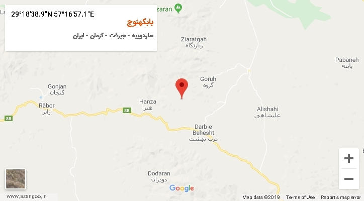 روستای بابکهنوج بر روی نقشه
