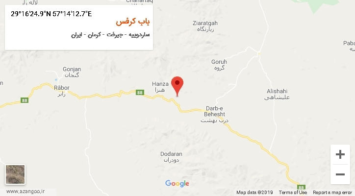 روستای باب کرفس بر روی نقشه