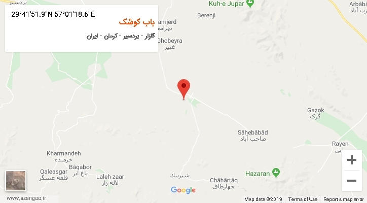 روستای باب کوشک بر روی نقشه