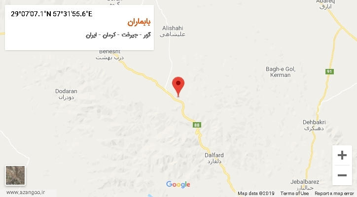 روستای بابماران بر روی نقشه