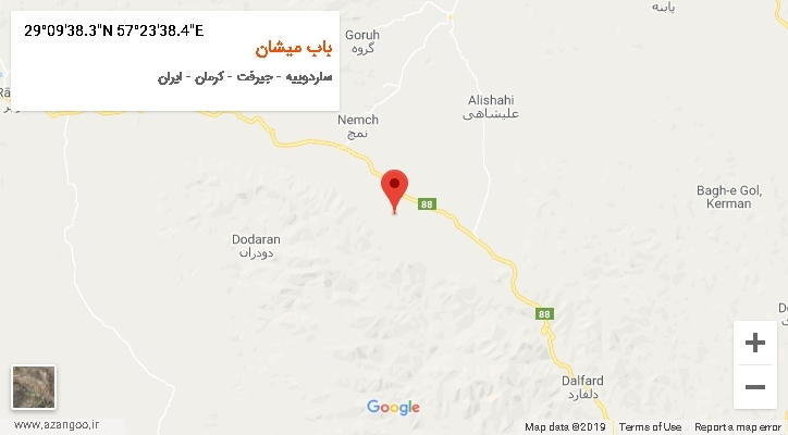 روستای باب میشان بر روی نقشه