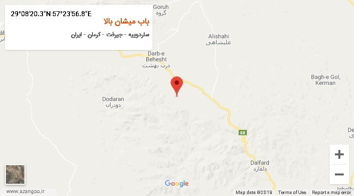روستای باب میشان بالا بر روی نقشه