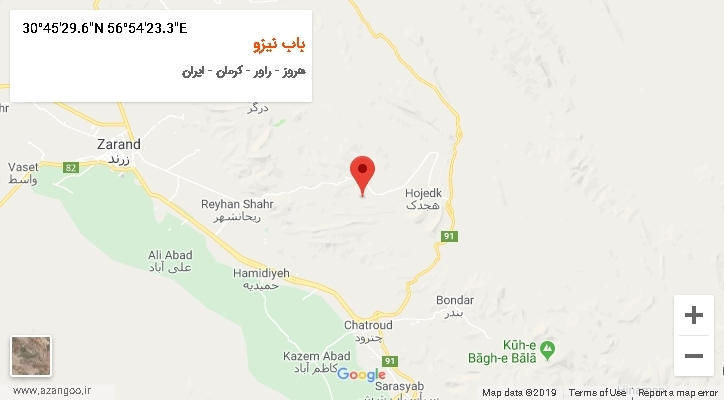 روستای باب نیزو بر روی نقشه