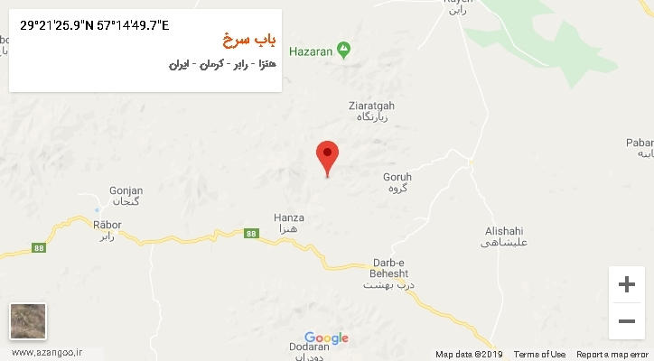 روستای باب سرخ بر روی نقشه