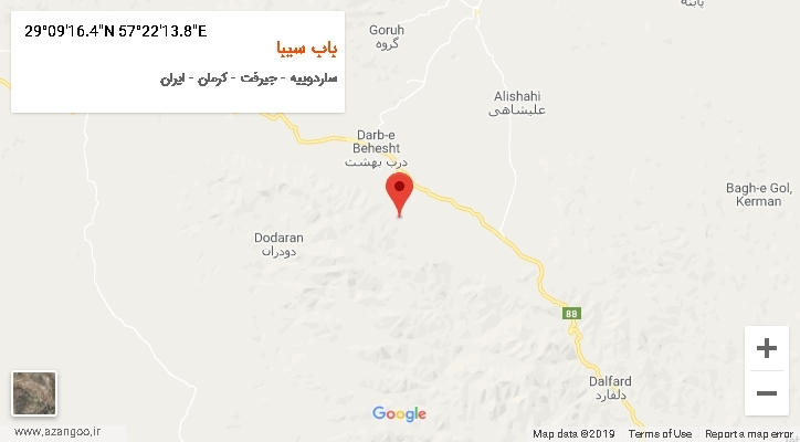 روستای باب سیبا بر روی نقشه