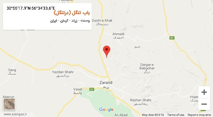 روستای باب تنگل (درتنگل) بر روی نقشه