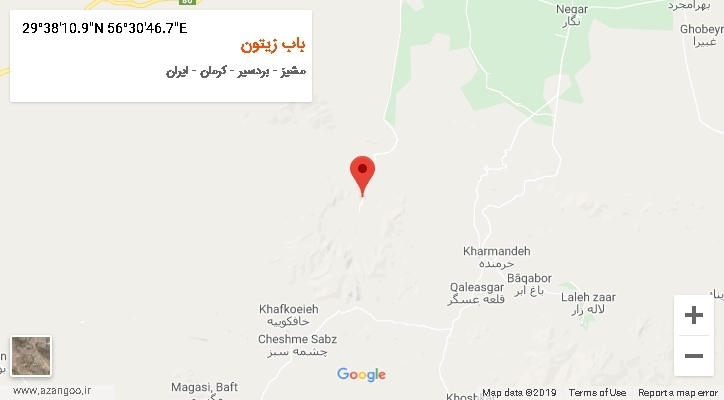 روستای باب زیتون بر روی نقشه