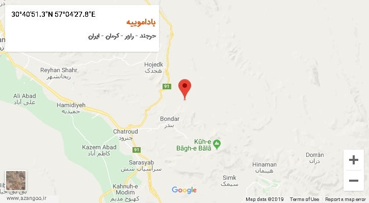 روستای باداموییه بر روی نقشه