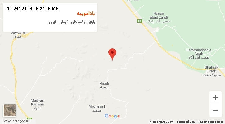 روستای باداموییه بر روی نقشه