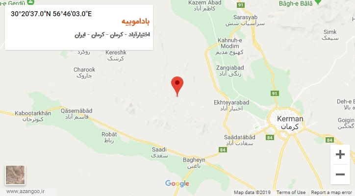 روستای باداموییه بر روی نقشه