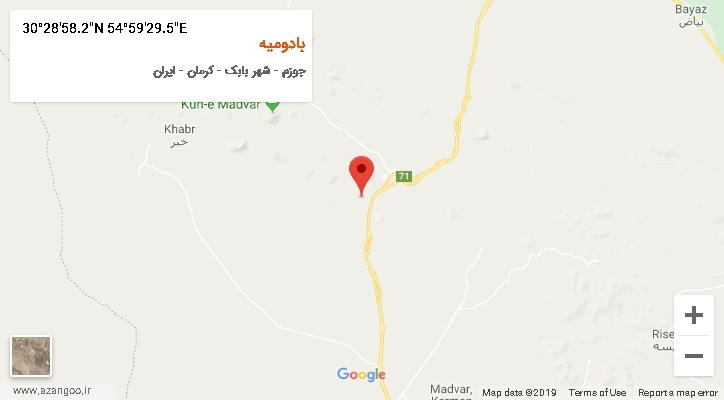 روستای بادومیه بر روی نقشه