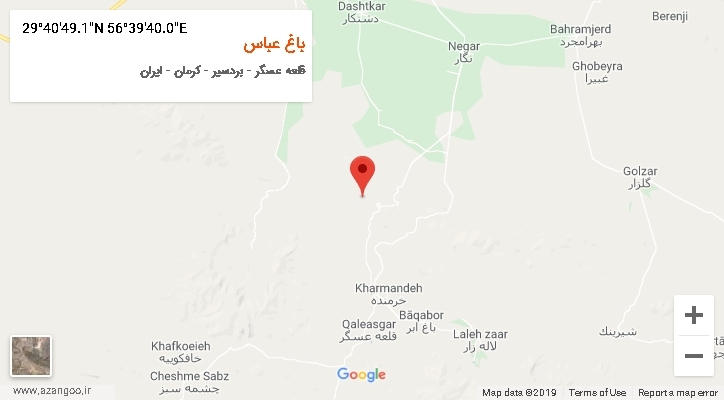 روستای باغ عباس بر روی نقشه