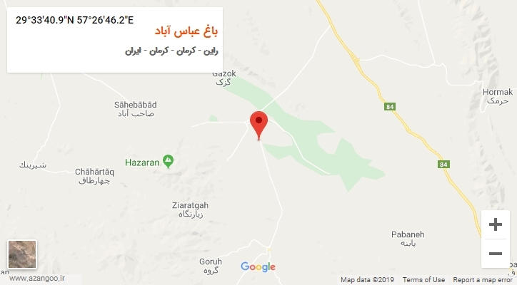 روستای باغ عباس آباد بر روی نقشه