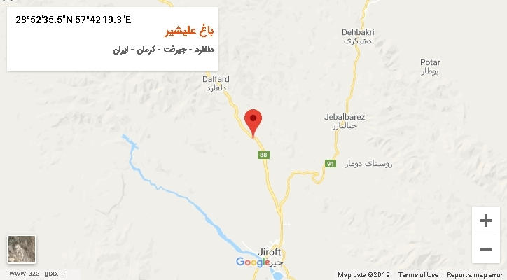 روستای باغ علیشیر بر روی نقشه