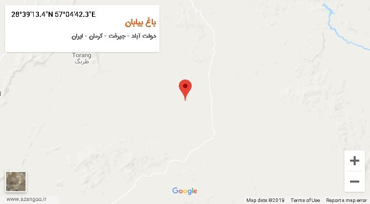 روستای باغ بیابان بر روی نقشه