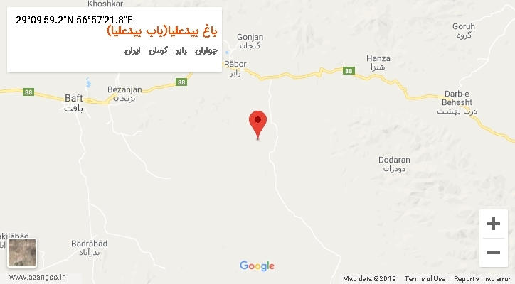 روستای باغ بیدعلیا(باب بیدعلیا) بر روی نقشه