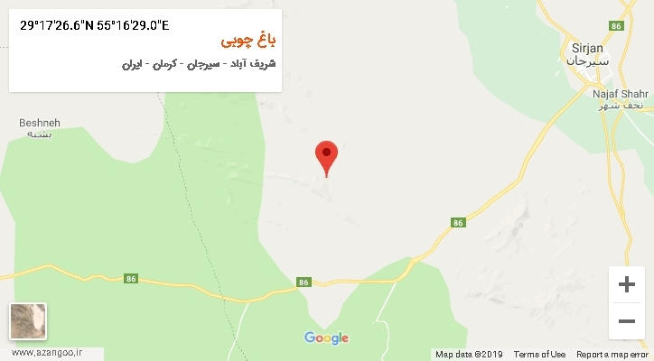 روستای باغ چوبی بر روی نقشه