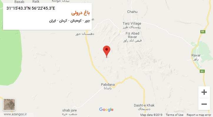 روستای باغ درولی بر روی نقشه