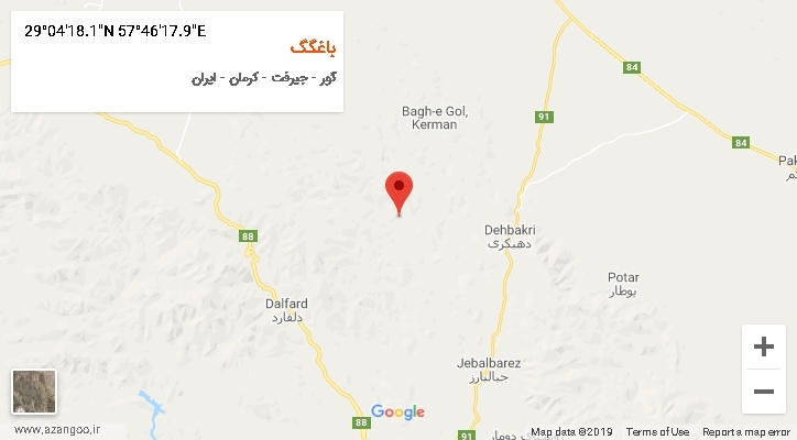 روستای باغگگ بر روی نقشه