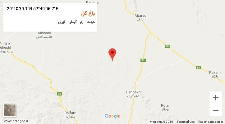 روستای باغ گل بر روی نقشه