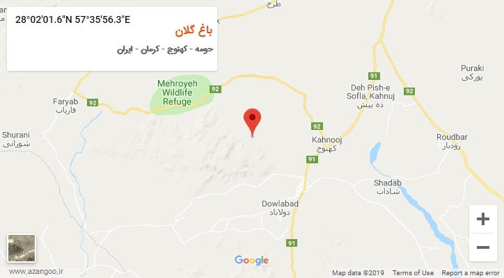 روستای باغ گلان بر روی نقشه