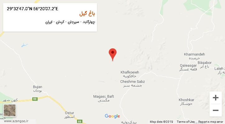 روستای باغ گیل بر روی نقشه