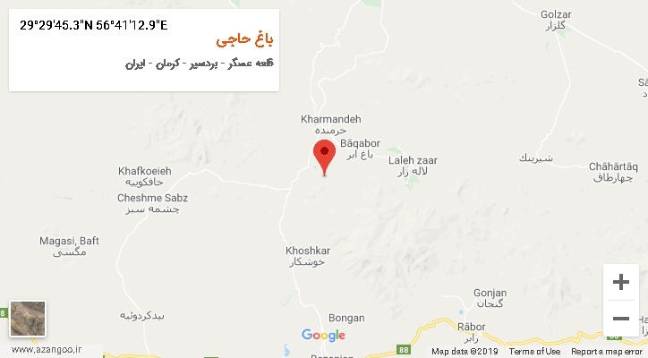 روستای باغ حاجی بر روی نقشه