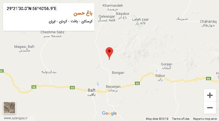 روستای باغ حسن بر روی نقشه