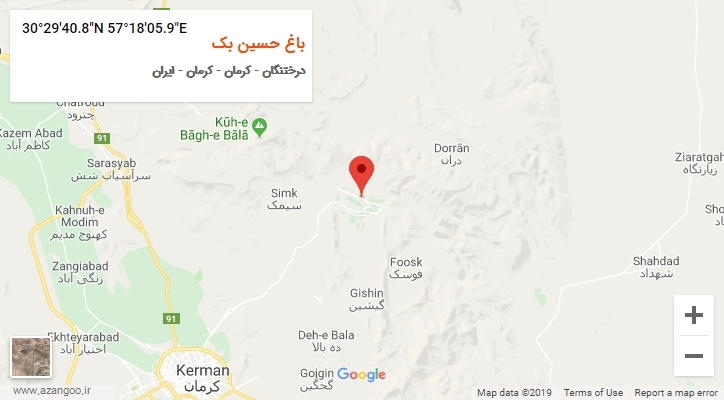 روستای باغ حسین بک بر روی نقشه